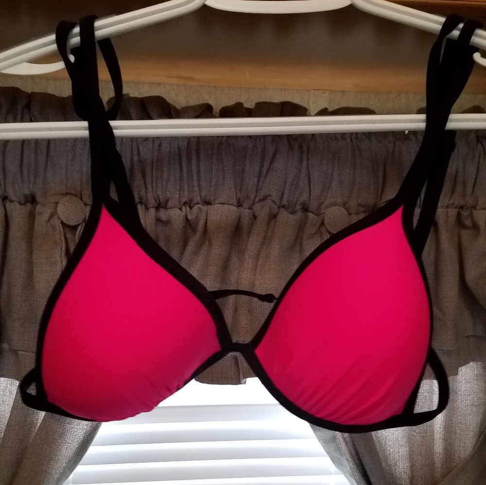 Neon pink bikini top